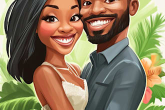 draw caricatures for couples, families, weddings