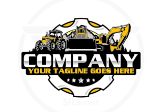 do unique heavy equipment repair tractor vector logo