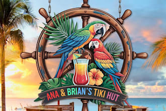 make custom tropical tiki bar logo