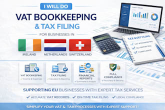 do vat bookkeeping and tax filing for ireland netherlands switzerland businesses