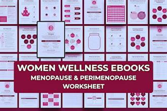 design canva ebook, menopause and perimenopause workbook template, lead magnet