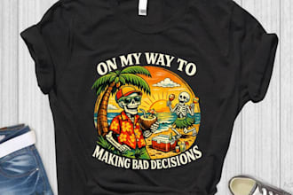 do retro t shirt skeleton summer beach logo