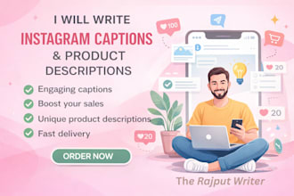 write instagram captions and product descriptions
