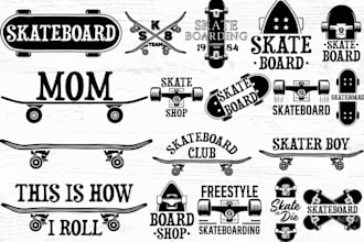 make custom hand drawn skull skateboard logo