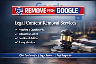 erase defamatory google results, delete negative links, news articles, mugshots