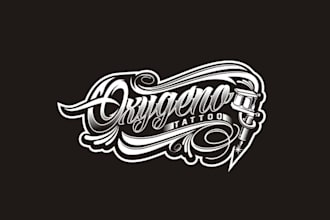 design oxygen tattoo studio brand logo