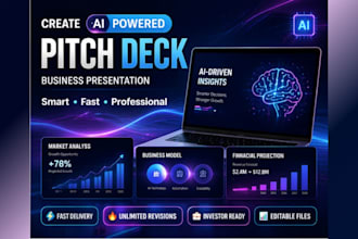 create ai powered pitch deck business presentation in powerpoint or google slide