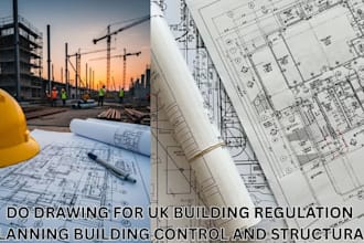 do drawing for UK building regulation planning building control and structural