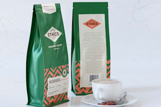design premium pouch bag packaging with front and back layout, mylar bag