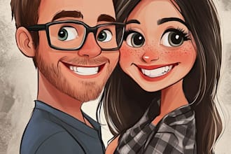 make family or couple caricature