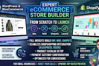 build an ecommerce portfolio, wordpress, shopify, woocommerce specialist
