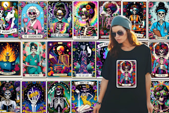 design tarot print on demand product, list products on shopify via printful