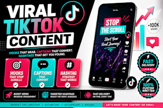 write viral tiktok hooks, captions and hashtag strategy