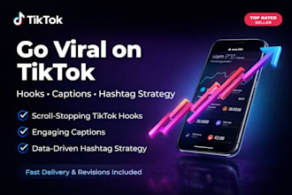 write viral tiktok hooks, captions and hashtag strategy