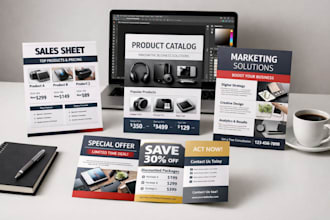 design professional sales sheet sell sheet flyer and product catalog