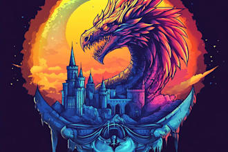 draw a fantasy logo and branding high level