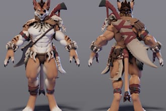 custom furry vrchat avatar with facial tracking anime 3d model pc quest unity