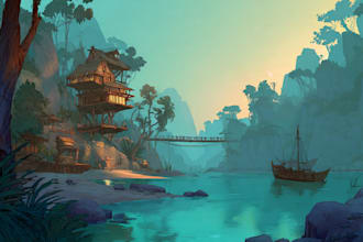 draw fantasy art and concept art illustration