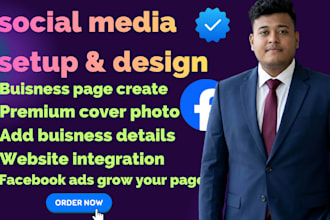 setup facebook buisness page,youtube and all social account