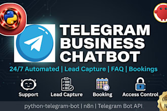 develop a telegram business chatbot for customer support lead capture others n8n