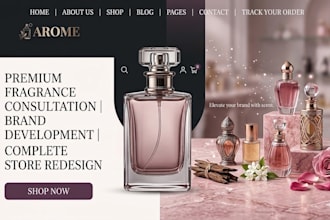 design perfume shopify store fragrance website or beauty website