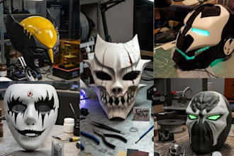 3d print and paint custom cosplay wearable 3d mask anime mask 3d helmet design