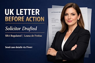 draft a legal UK letter before action by a licensed solicitor