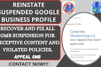 reinstate suspended google business profile and fix gmb suspension