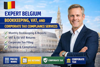 provide expert belgium bookkeeping, vat, and corporate tax compliance services