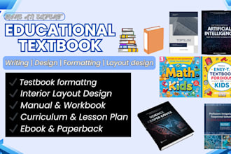 write, design, format educational content, textbook, workbook, elearning course