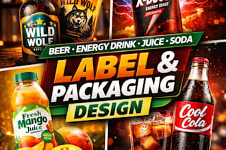 design  beer label energy drink juice and colas brand product  packaging desige