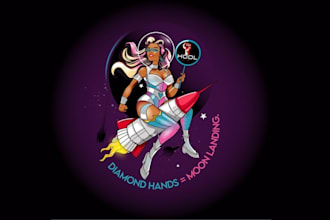 design diamond hands moon landing logo