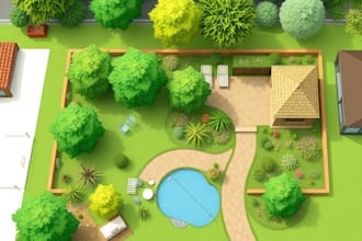 design a detailed 2d landscape plan for your outdoor space