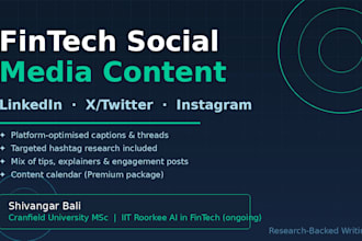 write fintech social media content for linkedin and twitter