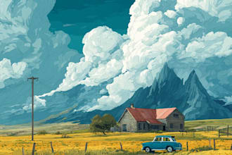 draw the landscape illustration