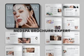 design marketing brochure for cosmetics makeup brands, spa, and medspa lookbook