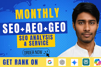 do GEO SEO, aeo optimization and monthly local service for your website