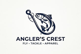 design a bold and creative fishing hook logo