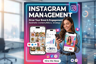 manage your social media page with engaging content, growth