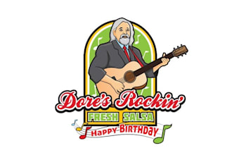 design mascot unique salsa logo with happy birthday
