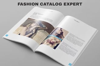 design editable fashion product catalog for clothing brands, and apparel brands