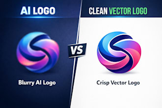 redraw blurry ai logo into high quality vector