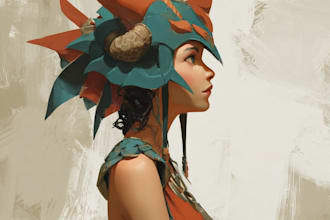 draw semi realistic fantasy and custom characters art