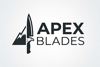 design a bold and premium knife brand logo