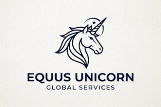 design a magical and creative unicorn logo for your brand
