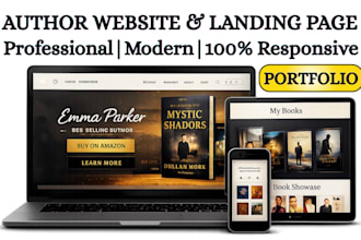 design modern author portfolio website, ebook website or children book website