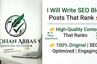write SEO optimized blog posts and articles for your website