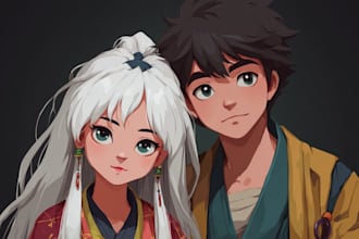 draw a anime character or anime couple character for you