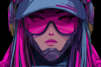make profesonal cyberpunk logo for you