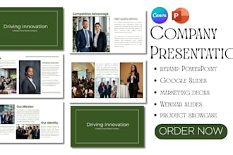design luxury, premium company presentation, revamp canva PPT,  powerpoint deck